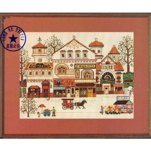 Free delivery Top Quality popular counted cross stitch kit carriage coach wagon in the street