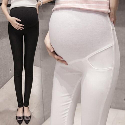 Pregnant Women Abdominal Pants Casual Trousers Spring and Summer Pencil Pants Full Length Slim Hips Office Lady Elegant Trousers