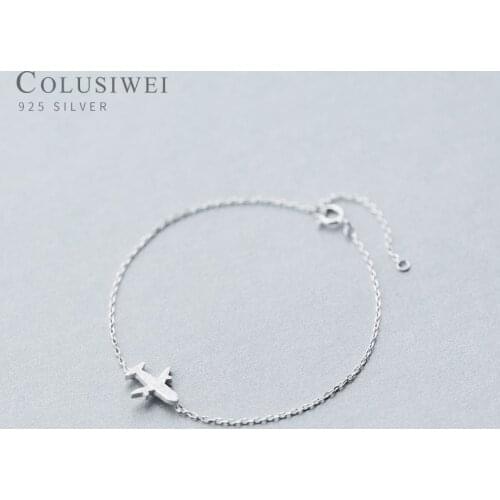 Colusiwei Handmade Plane Chain Link Bracelet for Women 925 Sterling Silver Ladies Gift Design Animal Bracelets Fashion Jewelry