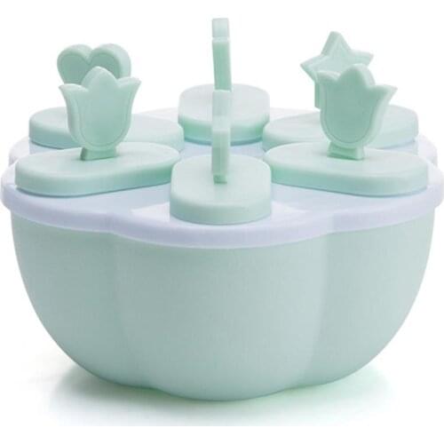 Justdolife Ice Cream Mold DIY Homemade Popsicle Molds Freezer Juice 6 Cell Big Size Ice Cube Tray Popsicle Maker Mould