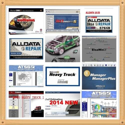 Hot auto repair software Alldata v10.53 OD5 all data mi..ll ond..nd 2015 atsg elsawin heavt truck vivid autodata 1tb hdd usb3.0