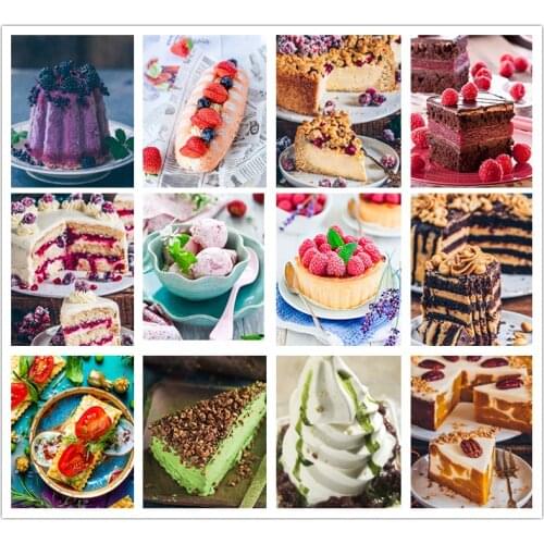 Food Picture 5d Diamond Painting Full Square Ice Cream Diamond Embroidered Cross Stitch Kitchen Restaurant Cake Decoration