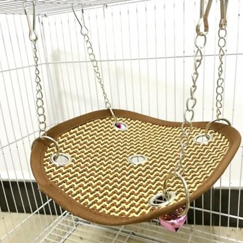 Pet Bird Bed Nest Climb Toy Hamster Hammock Bed Straw Soft Cool Hammock Bed Mat For Birds Small Animal Bed Toy Supplies