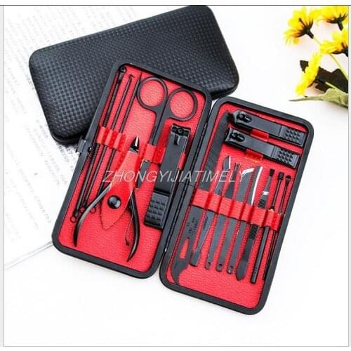 Stainless steel nail clippers, 16 manicure knife sets, beauty nail tools, acne needles, acne needle pedicure sets