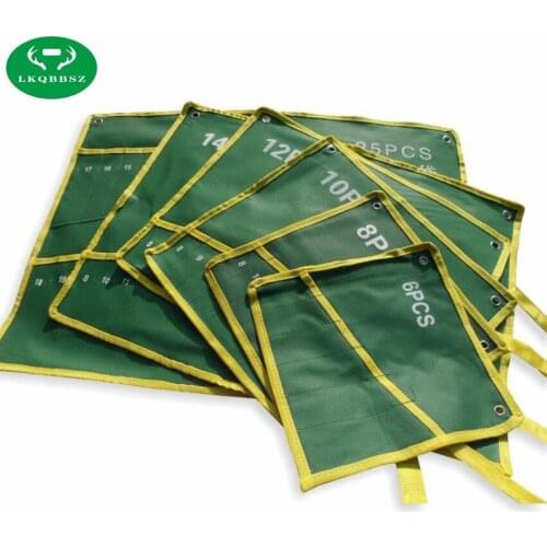 LKQBBSZ Home Durable Multiple Pocket Grids Oxford Cloth Canvas Plier Wrench Tools Storage Bag Case Holder Rolling Hanging Suite