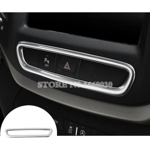 Matte Silver Safety Warning Light Button Trim Cover For Jeep Cherokee 2014-2016 Car accesories interior Car decoration