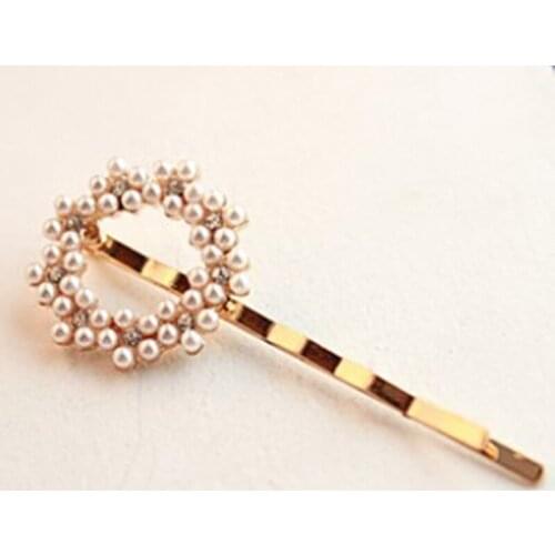 Fashion pearl rhinestone flower hairpin Bow hairpin Love Sunflowers pearl hair trim clip