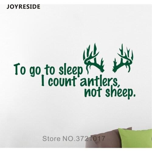 JOYRESIDE Hunting Wall Go To Sleep Sticker Quotes Decals Vinyl Kids Boys Girls Room Living room Interior Bedroom Art Mural A1314