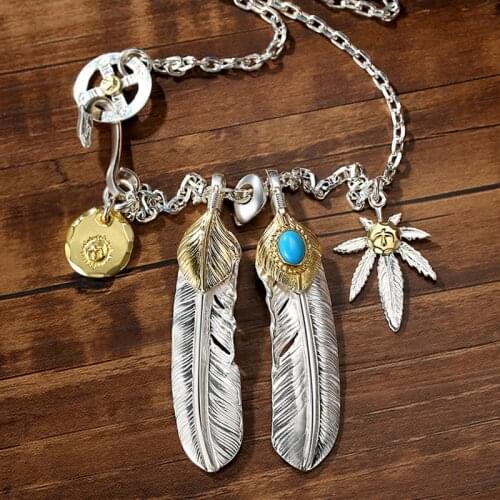 New Takahashi Goro SHEYUGOROS Feather Necklace Mens Necklace Womens Sweater Chain Trendy Star Same Paragraph