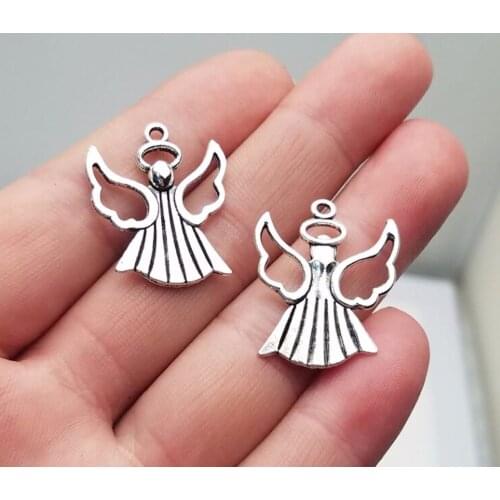 20pcs/lot--25x21mm, Antique silver plated Aura Angel Charms,DIY supplies, Jewelry accessories
