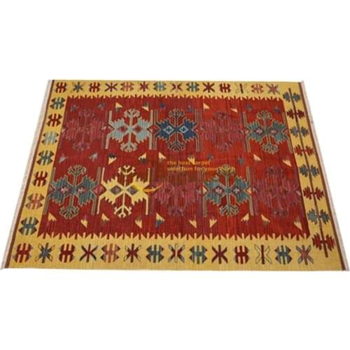 Hand Woven Kilim Carpet Hand Knitted Carpets Livingroom Carpet Geometric Carpet Bedroom Turkish Rug Wool Knitting Carpets