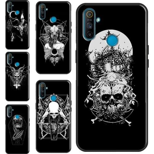 Satanic Scary Skull For Realme 8 Pro 6 7 Q3 Pro GT Neo C15 C3 C21 C11 Phone Case For OnePlus 9 Pro 8 7T 8T 9R