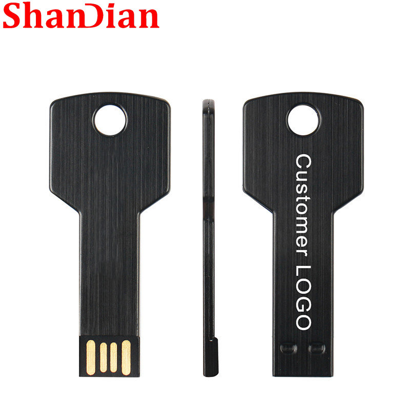 SHANDIAN Key Shape USB Flash Drive Waterproof Pen Drive 64GB USB Stick 32GB 16GB USB Memory Stick Pendrive Customize Logo