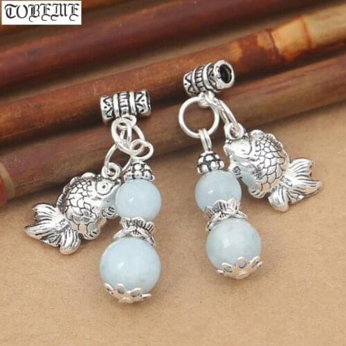 925 Silver Charm Bohemia Lucky Fish Bracelet Charm Beaded Jewelry Charms DIY Jewelry Findings