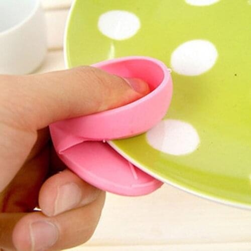 Silicone Kitchen Organizer Insulated Heat Pot Clips Microwave Oven Gloves Hot Plate Clip 1 PCS Anti-scald Thicken