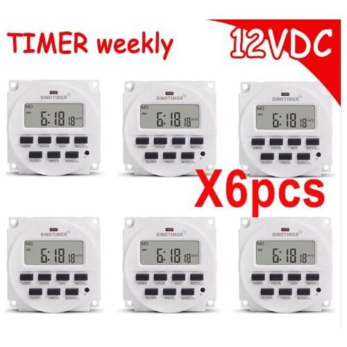 SINOTIMER wholesale 7 Days Programmable 12V DC Digital Timer Switch Control Time Relay