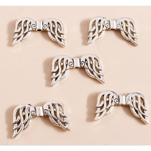 10pcs 23*13mm Alloy Angel Wings Connector Charm for Jewelry Making Accessories diy Necklaces Bracelets Making Pendants Craft