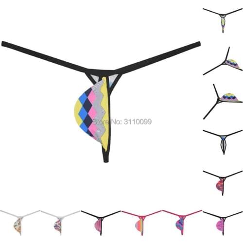 Strong elastic Mens Tear Drop G-String No constraint Tangas Underwear Flower Print String Bikini T-Back