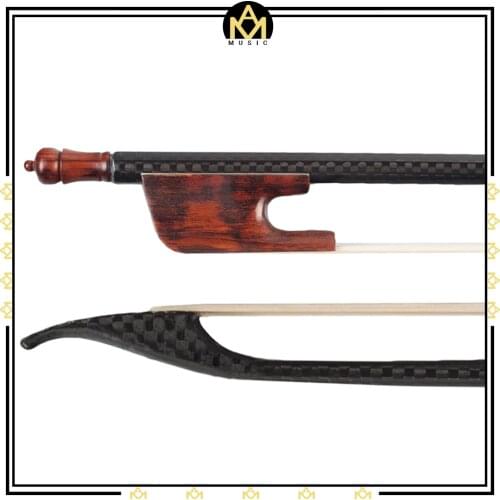 Advanced Baroque Style 4/4 Violin Fiddle Bow Carbon Fiber Round Stick Snakewood Frog White Horsehair Well Balanced