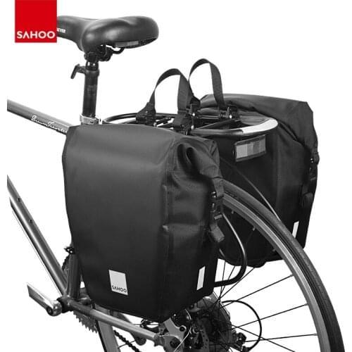 2pcs Sahoo 10L/20L Mountain Road Bike Waterproof Bicycle Pannier Bag Cycling Back Rear Seat Trunk Bag Rack Pack Shoulder Bag