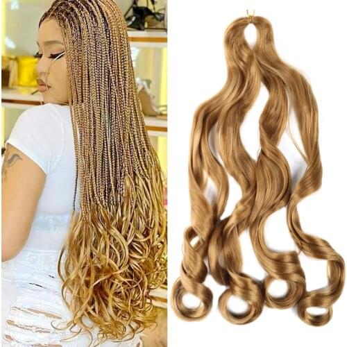 Belle 22" Spiral Curls Synthetic YaKi Hair Bundles Loose Wave Braiding Hair Crochet Braids Blonde Freetress Wavy Hair Extension