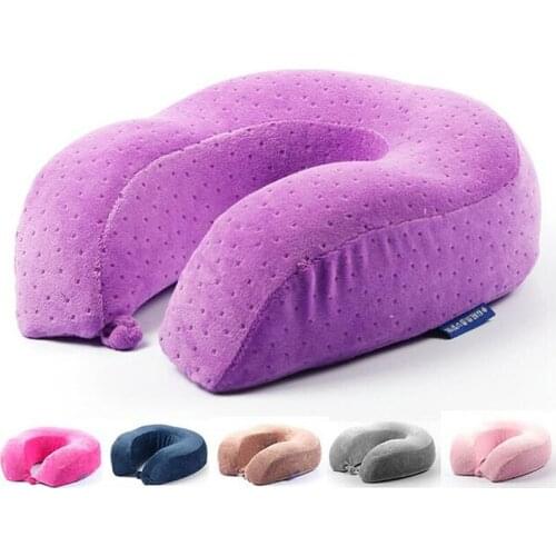 High Quality Velvet U Shaped Pillow Memory Foam Neck Pillow Travel Pillow Shoulder Pain Relax Support Massager Pillow