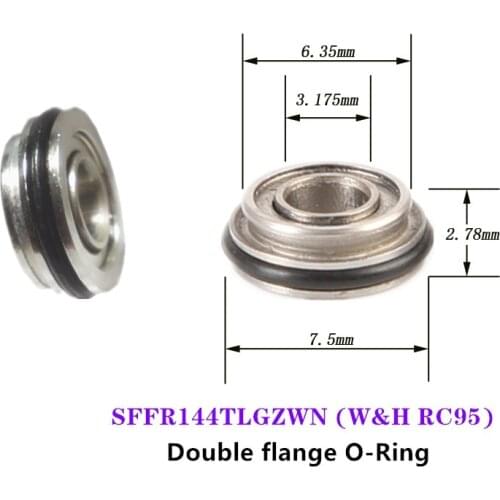 10pcs high speed ceramic ball Handpiece Dental bearing SFFR144TLGZWN 3.175x6.35x7.5x2.78mm for WH RC95 TE95 Turbine