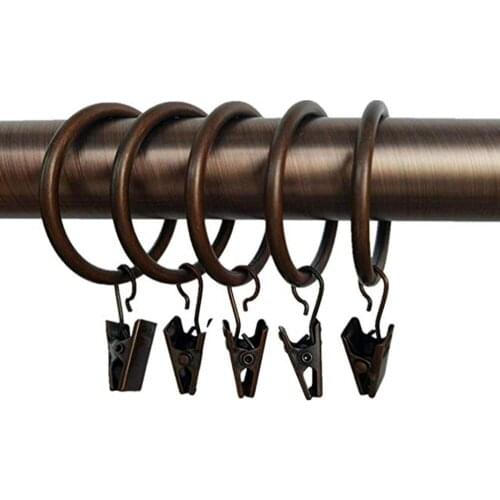 Curtain Ring Iron Hanging Ring Curtain Clips Tools Curtain Hooks Accessories 36 Pcs/Lot Home Decor Curtain Decorative
