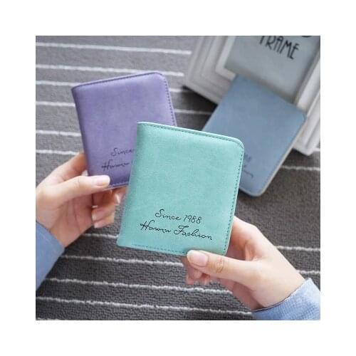 2020 new Women Clutch casual PU Leather Wallets Female mini short Coin Purses bag girls Lady credit Cards Holder money wallet