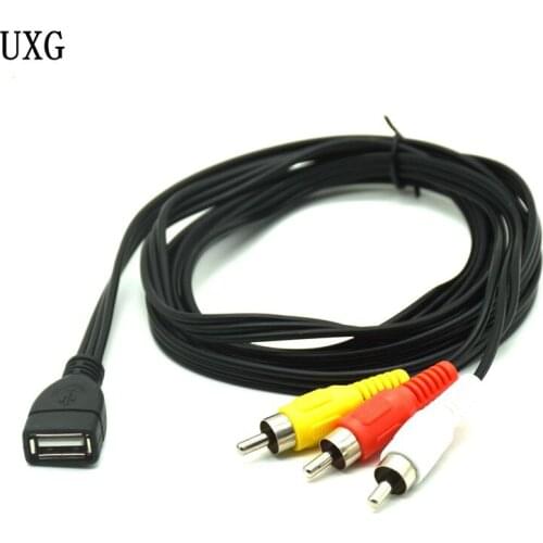1.5m USB Female to 3 RCA Male/Female Audio Converter Video AV A/V Cable Camcorder Adapter USB to RCA Cable for AV Port TV Box
