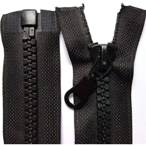 1pcs 10# resin (70cm-120cm) jacket zipper black molded plastic zipper open-end