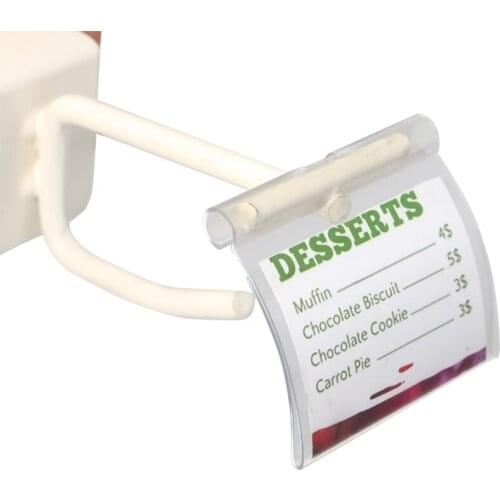 100pcs 4*5cm Shelf Hanging Scan Price Tag Frame Arc Sign Clip Label Holder Supermarket Shelves Hook Up Price Name Card Display