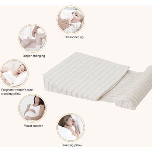15-Degree Non-spitting Milk Slope Pad Anti-spitting Milk Baby Pillow Waterproof Layer Handcrafted Cotton Removable Cover