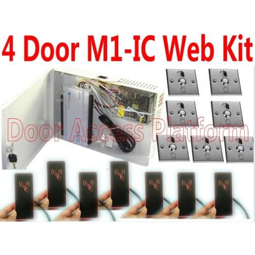 4 Door M1-IC Card Double-Way RFID MF Card Control Web Access controller 8 MF IC Card reader door reader lock office home Control