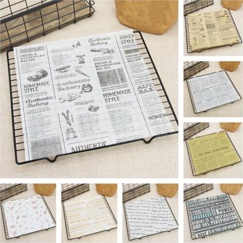50Pcs/Set Baking Paper Practical Oil-proof Paper Decorative Easy Cut Food Word Pattern Baking Package Wrappers Burger Food Paper