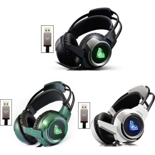 7.1 Sound Channel Stereo Gamer Gaming USB Headset PC Headphones For PUBG Game Internet Bar Computer