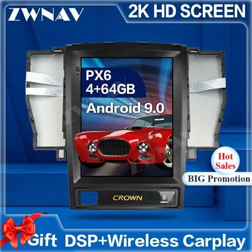 Tesla Screen Android 9 Car Multimedia Player For Toyota Crown 2005 2006 2007-2009 GPS Navigation Audio Radio stereo BT head unit