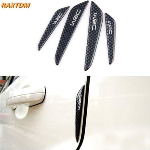 Car Styling 3D Sticker Door Anti-Rub Bumper Strips Carbon Fiber Protector For Ford Kia Rio Skoda Octavia Tesia Renault BMW VW