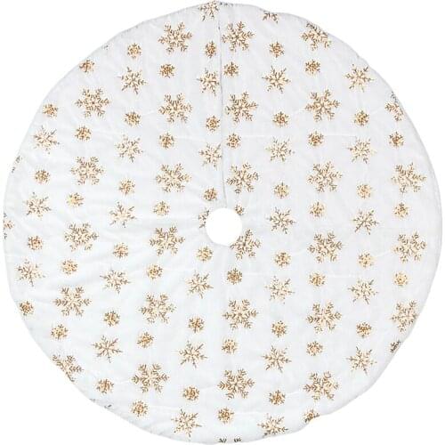 White Tree Skirt Halloween Party Decoration Color Bright And Lasting Cloth Easy To Install Embroidery Sequins Christmas Ornament