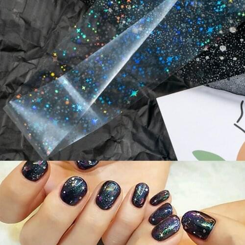 4*100cm High Gloss Nail Art Stickers Adhesive Sliders Colorful DIY Golden Nail Transfer Decals Foils Wraps Decorations