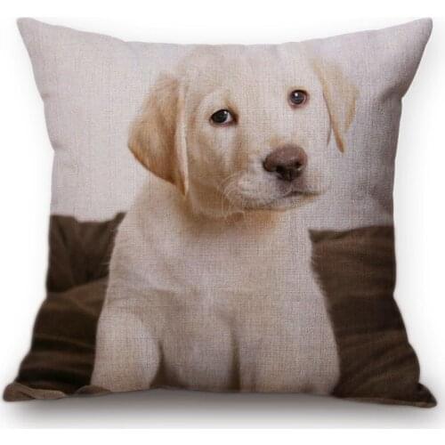 Pet Dog Pattern Cushion Cover Cute Shar Pei Shepherd Dog Print Cotton Linen Home Decoration Children Room Gift Pillow Cover