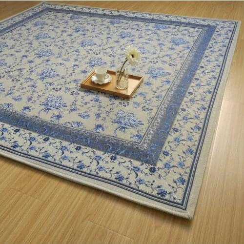 Infant Shining Porcelain Carpet Blue and White Rug Classical Restaurant Bedroom Mat Sofa Mat Living Room Carpet