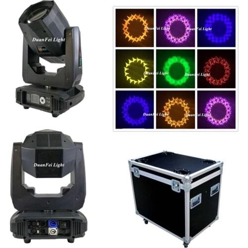 Flycase) 6pcs 80W LED Lyre Moving Head Light Beam Spot rainbow effect Light for DJ Disco with flycase