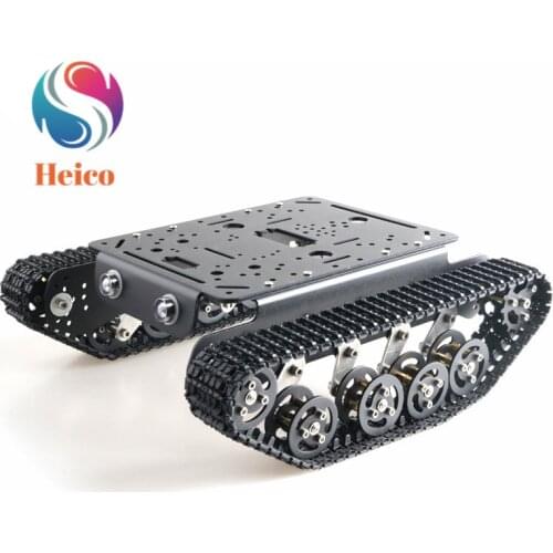 TS100 Tank Chassis Intelligent Car Shock-absorbing Tracked Vehicle PS2 Remote Control Suspension Off-road for DIY Robot Car
