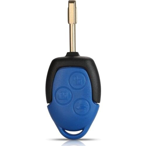 Jingyuqin Key Shell for Ford Transit Connect Set 3 Button Blue Replacement Auto Car Cover Case Fob Remote Key for Ford
