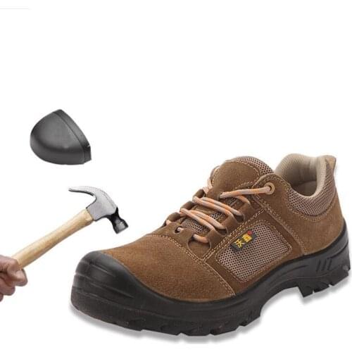 Leather Safety Boots Skid Resistance Steel Toe Shoes Men Ankle Boots Anti - Smash Safety Shoes Anti - Puncture Mens Work Shoes