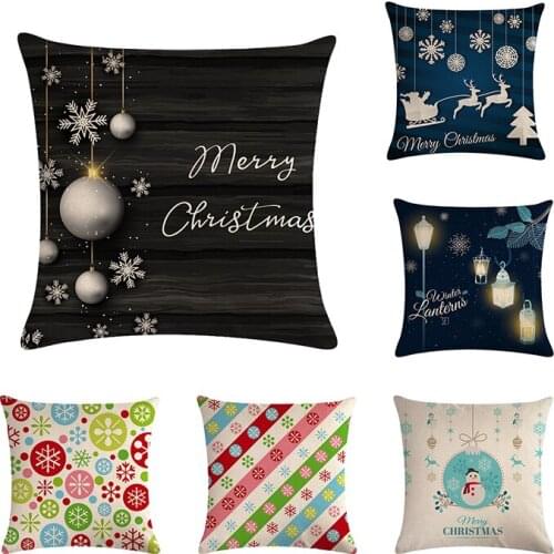 Square Pillow Cover Cushion Case Toss Pillowcase Hidden Zipper Closure Pillows Christmas Style Pattern Pillow Case Decor ZY734