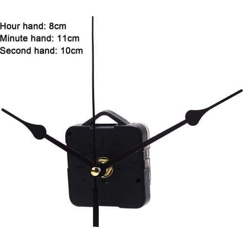 Quartz Clock Movement Mechanism Hands Wall Repair Tool Parts DIY Black Pointer