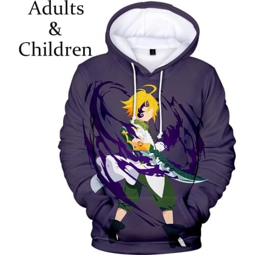 Fashion boys girls 3D meliodas Hoodies Men women Sweatshirt Comfortable kids Autumn Harajuku 3D Hoody casual meliodas pullovers