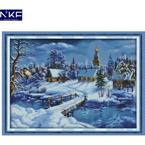 NKF A World of Ice and Snow DIY Needlework Counted China Cross Stitch Kits for Embroidery Cross Crafts Cross Stitch Sets